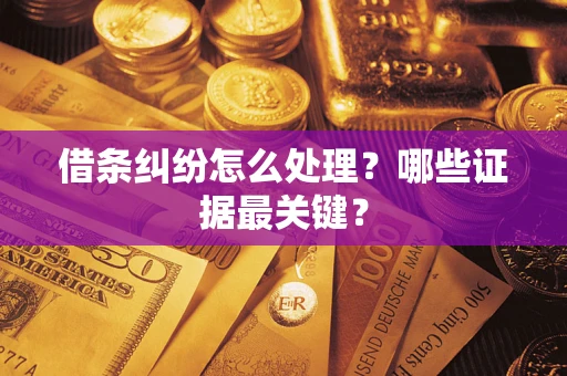 北京借条纠纷怎么处理？哪些证据最关键？